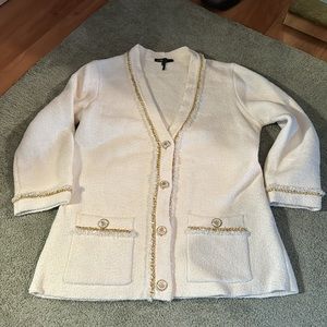 Maje Knit White Jacket